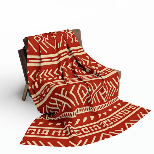 Fleece Blanket - African Print Bogolan Mali