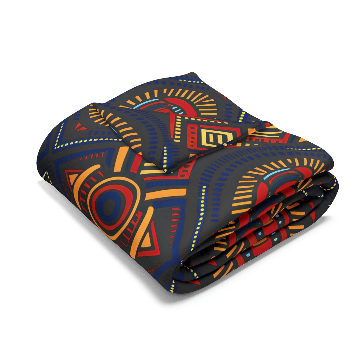 "Wrappa" Fleece Blanket - African Print Bogolan Mali