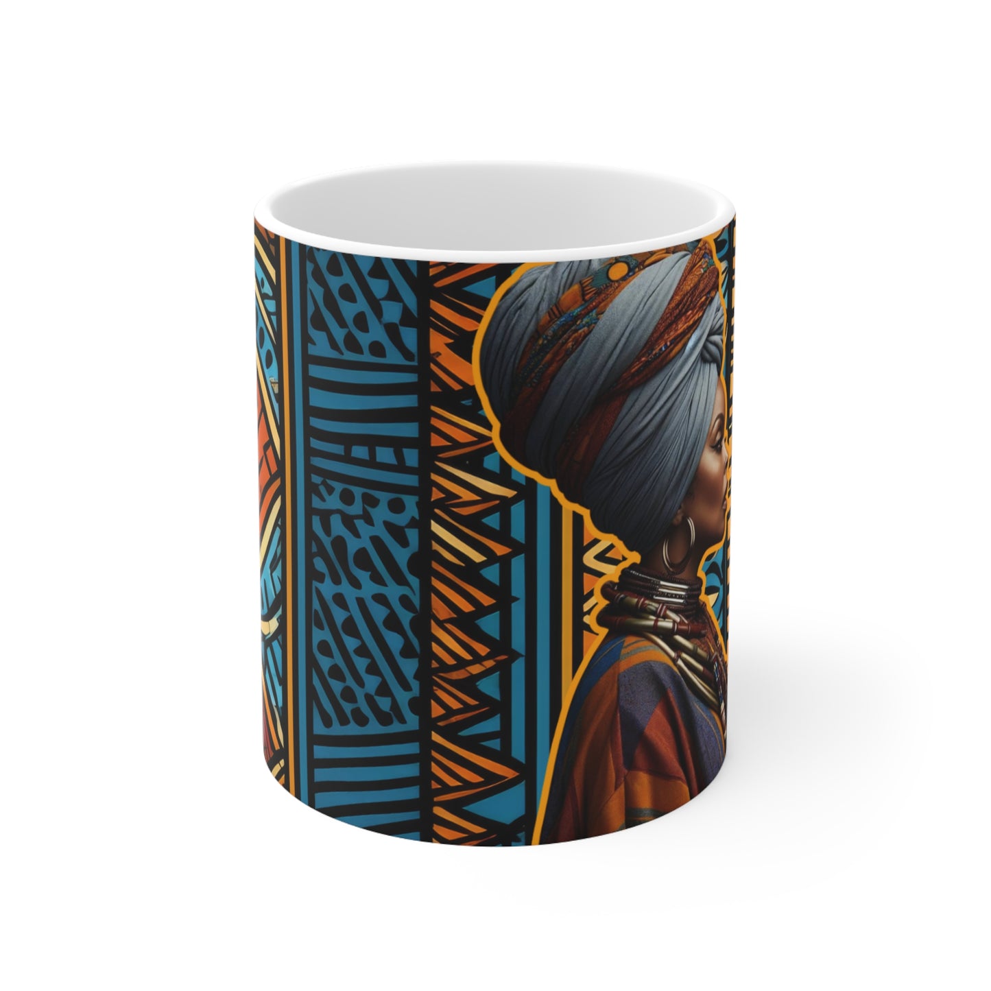 She is BRAVE: Inspirational African Queen Mug - Ceramic Coffee Cups, 11oz, 15oz