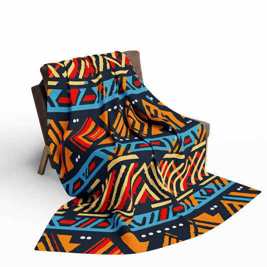 Copy of Copy of Fleece Blanket - African Print Bogolan Mali
