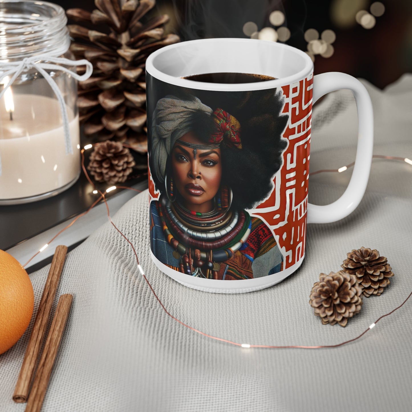 She is BOLD: Inspirational African Queen Mug - Ceramic Coffee Cups, 11oz, 15oz