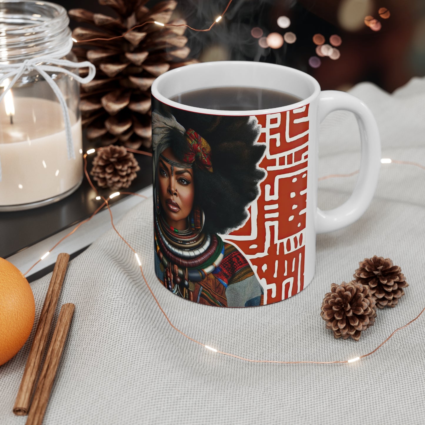 She is BOLD: Inspirational African Queen Mug - Ceramic Coffee Cups, 11oz, 15oz